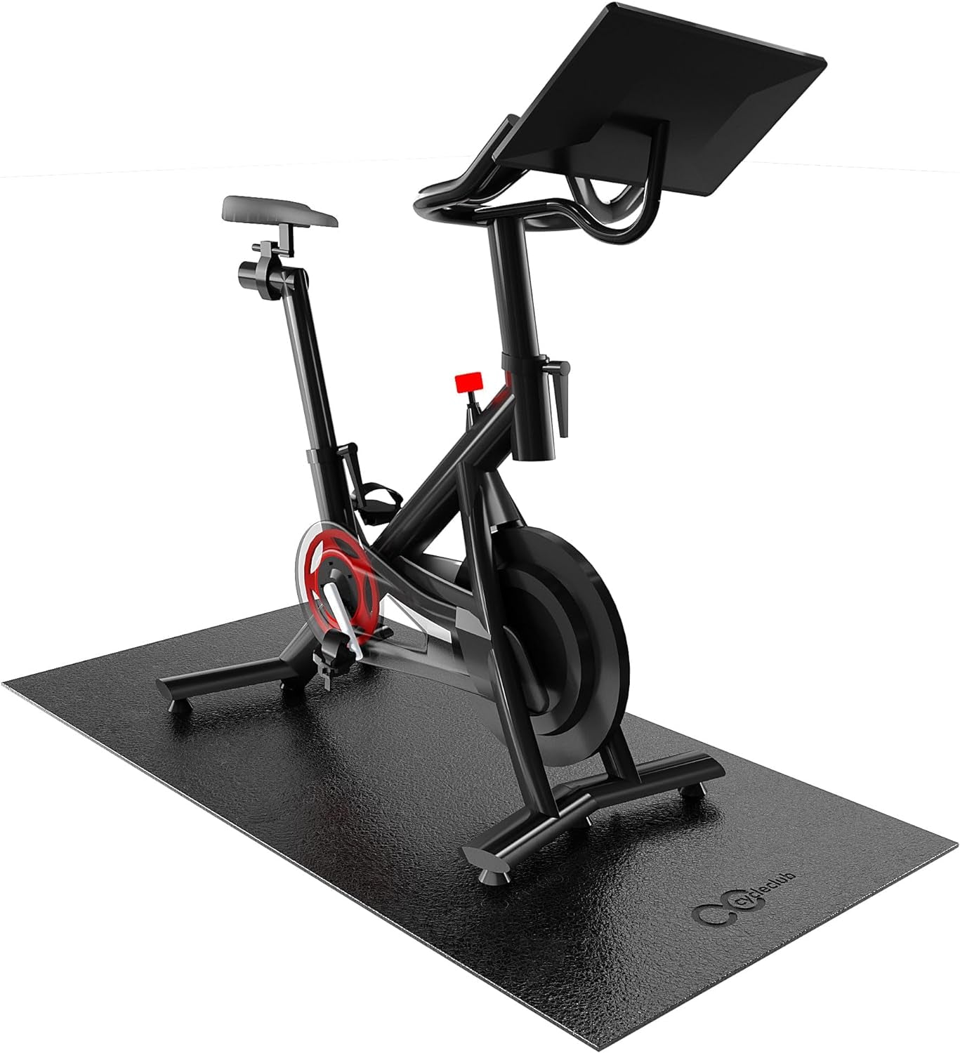 Bike Mat Compatible with Peloton Bike Elliptical Treadmill Mat, 6Mm Thick, under Exercise Bike Trainer Mat Pad for Stationary Indoor Spin Bike,Hardwood Floor Carpet Black Gym Equipment Mat