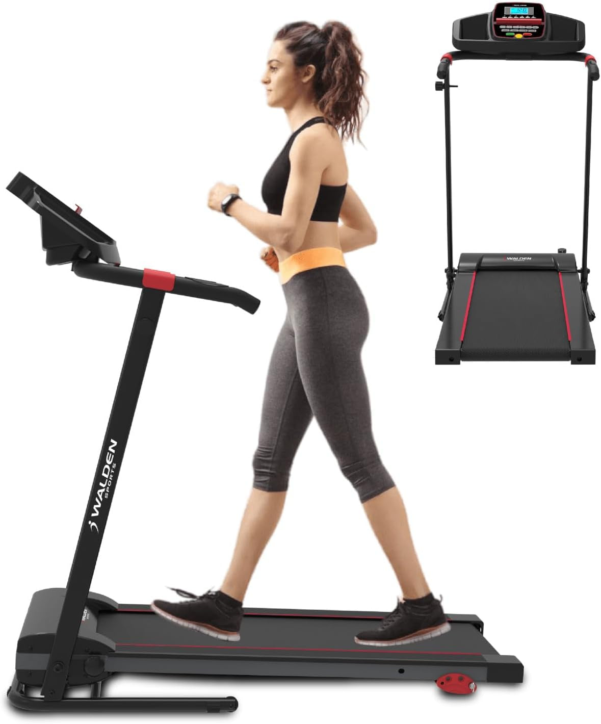 Electric Treadmill Folding Treadmill 10 12Km/H 1-2.5PS 12 Preset Programmes LCD Screen 1-10 12Km/H Model 2023