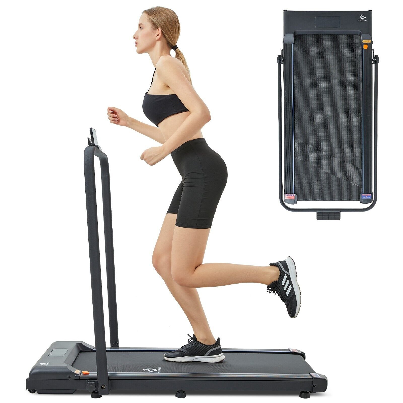 Treadmill Foldable under Desk Electric Walking Running Machine Home Gym W/Remote