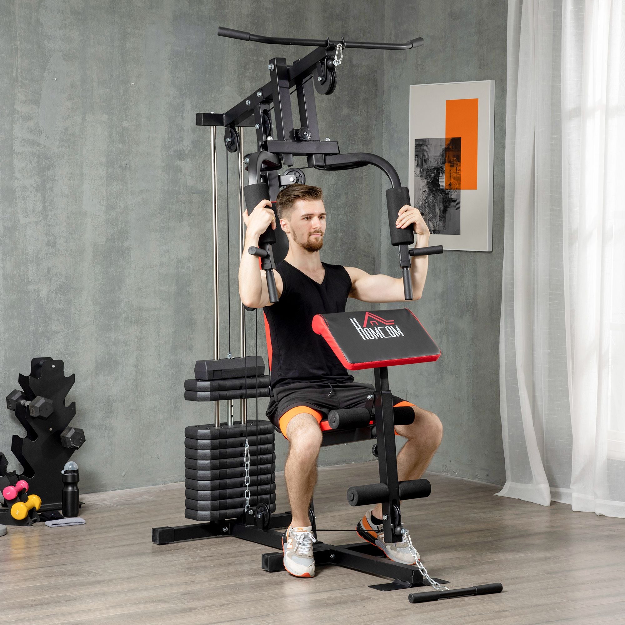 Multi Home Gym Machine with 66Kg Weight Stack for Workout Strength Training