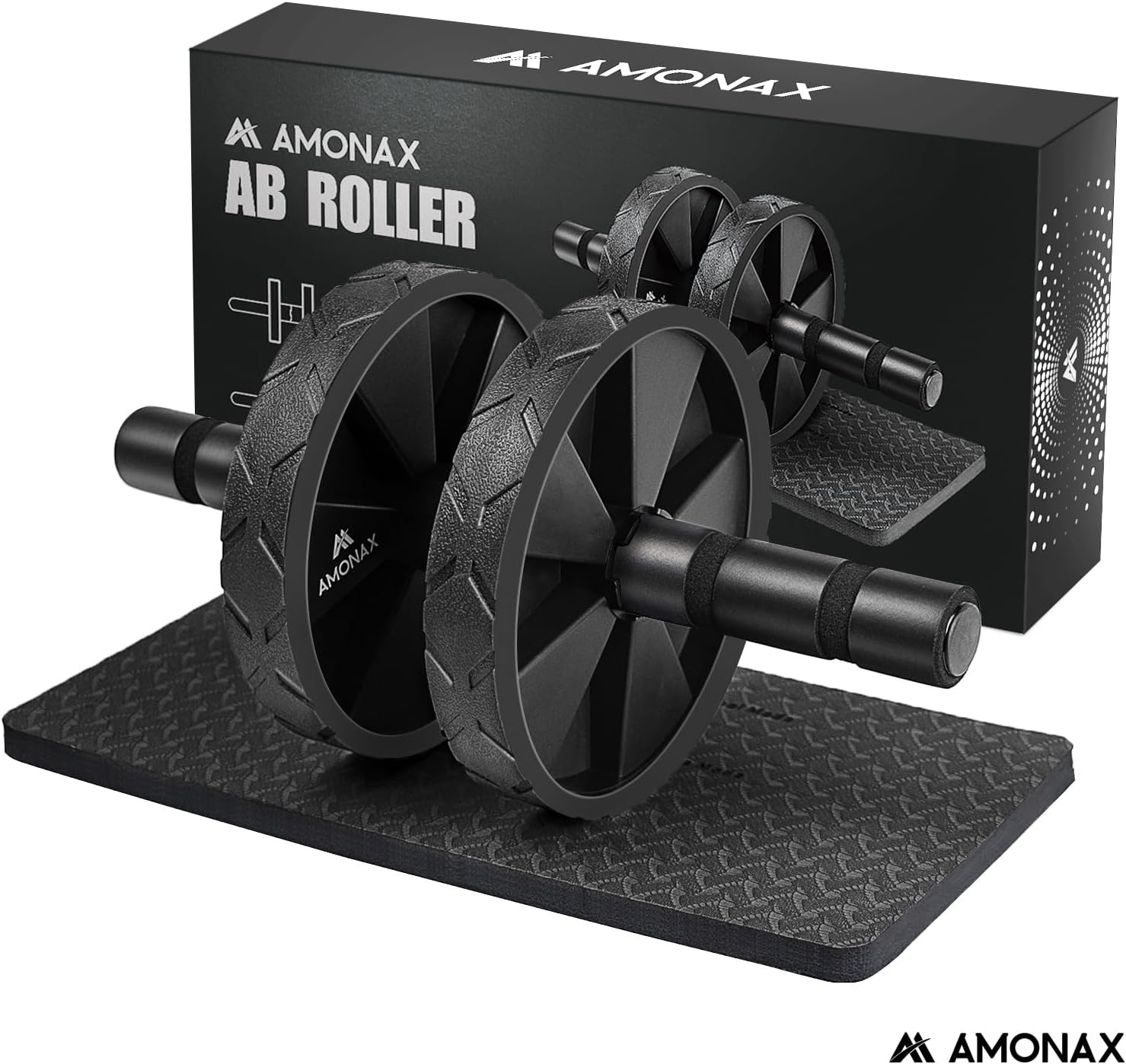 Convertible Ab Roller with Large Knee Mat & Dual Wheels