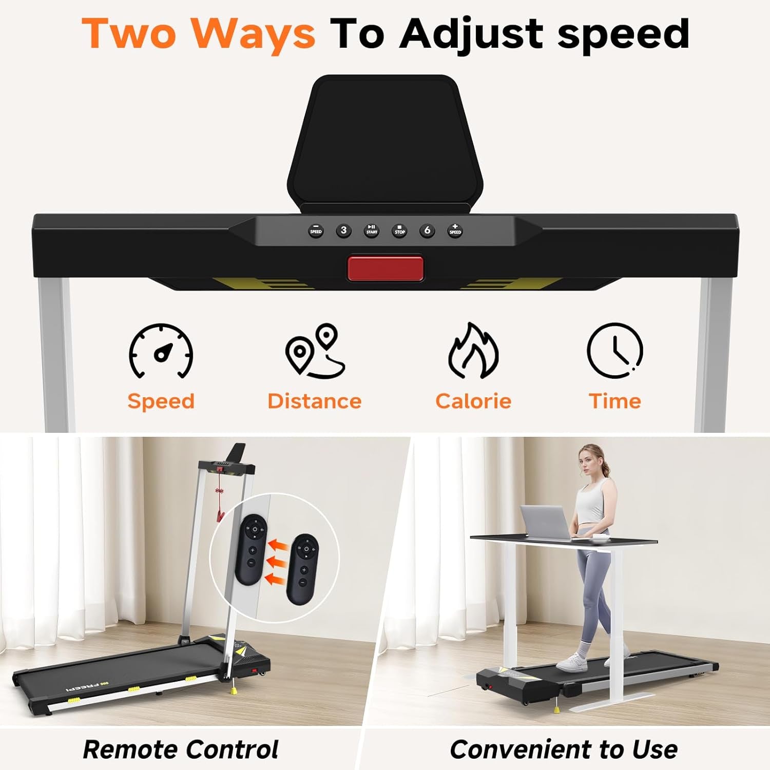 Walking Pad with Incline, 4 in 1 under Desk Treadmill, 2.5HP Walking Treadmills for Home & Office, Walking Pad with Remote Control, LED Display