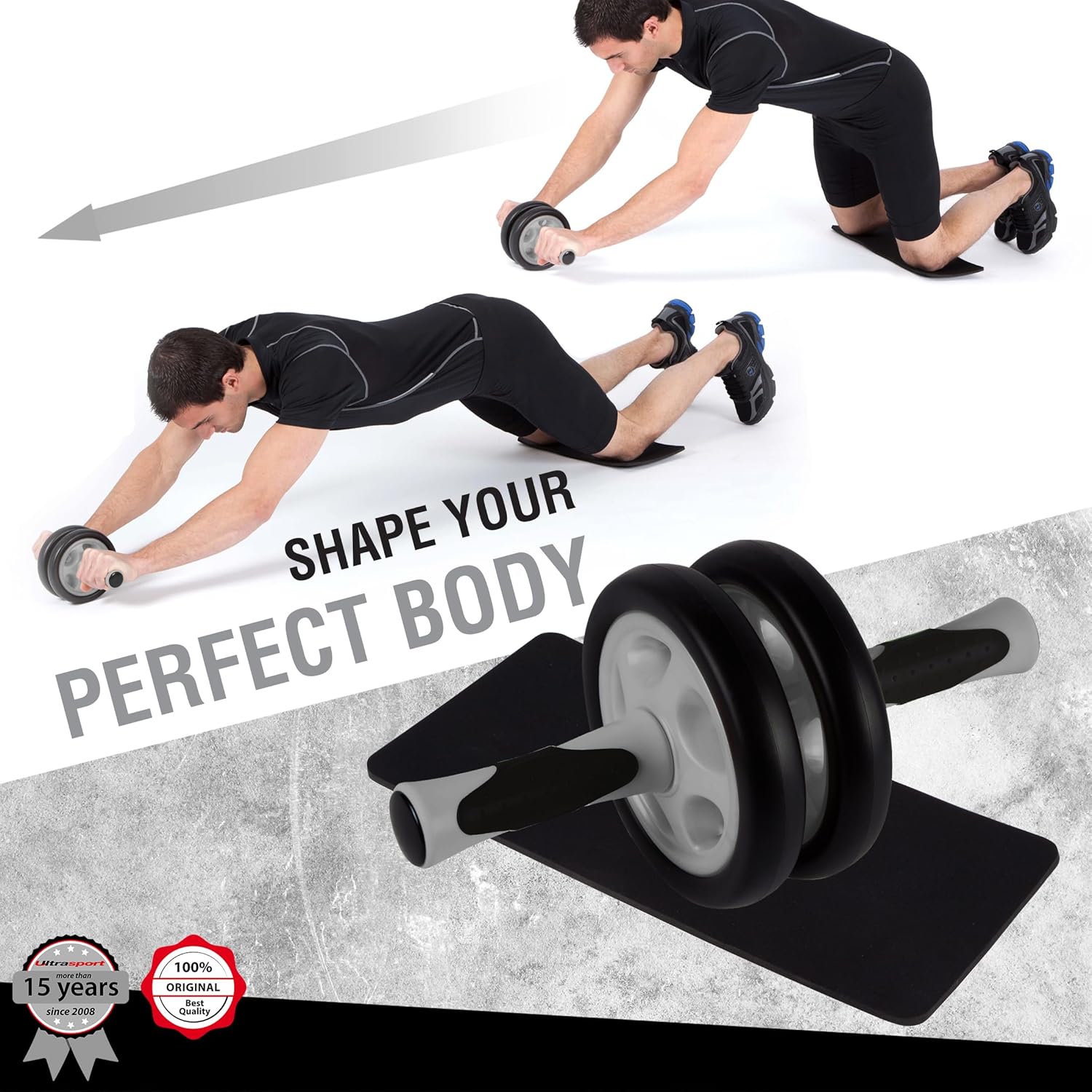 AB Roller with Knee Mat & Collapsible Design