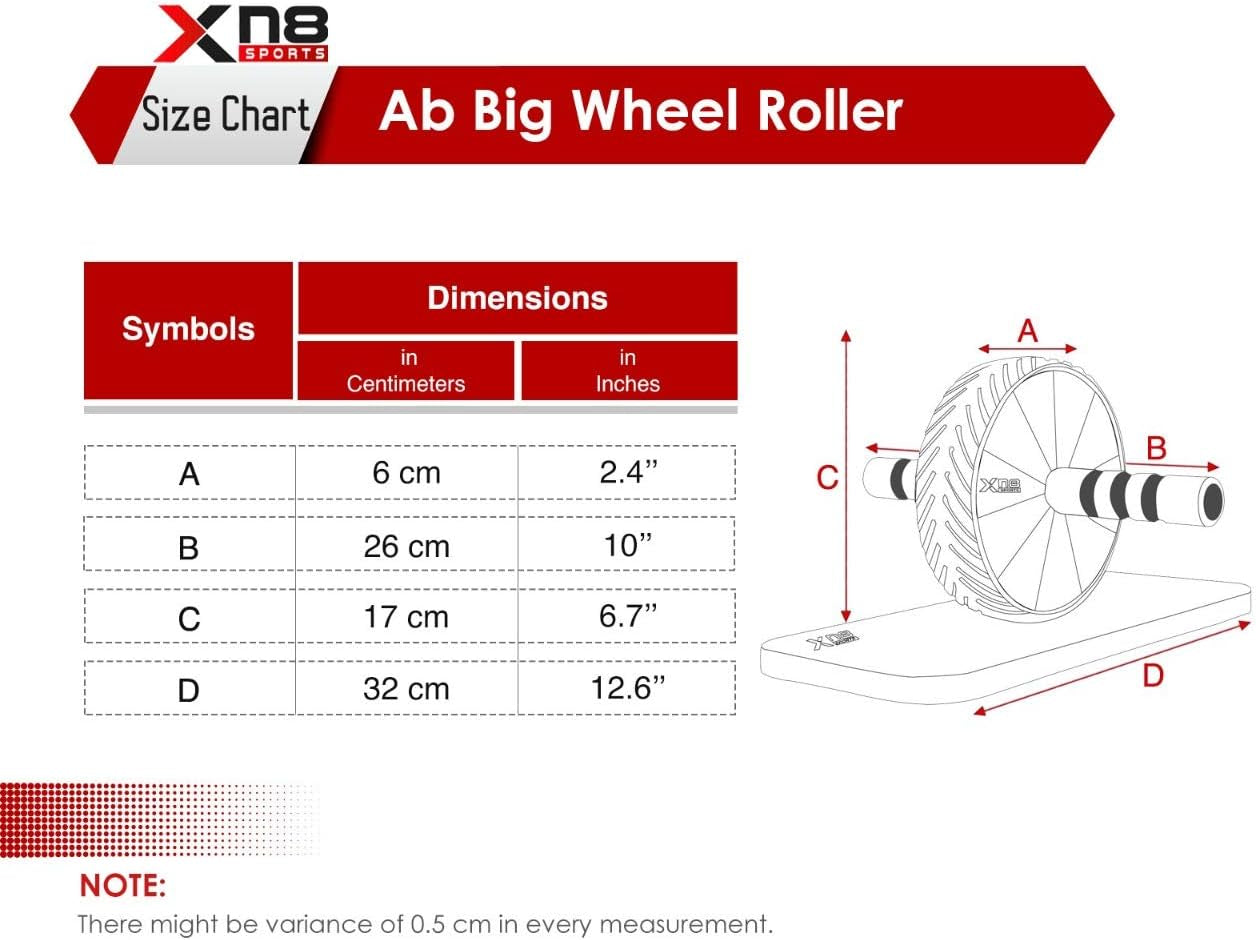 Ab Wheel Roller Abdominal Exercise -With Knee Mat Foam Handles-Core Abs Trainer Cruncher for Strength-Training-Fitness-Workout-Home-Gym