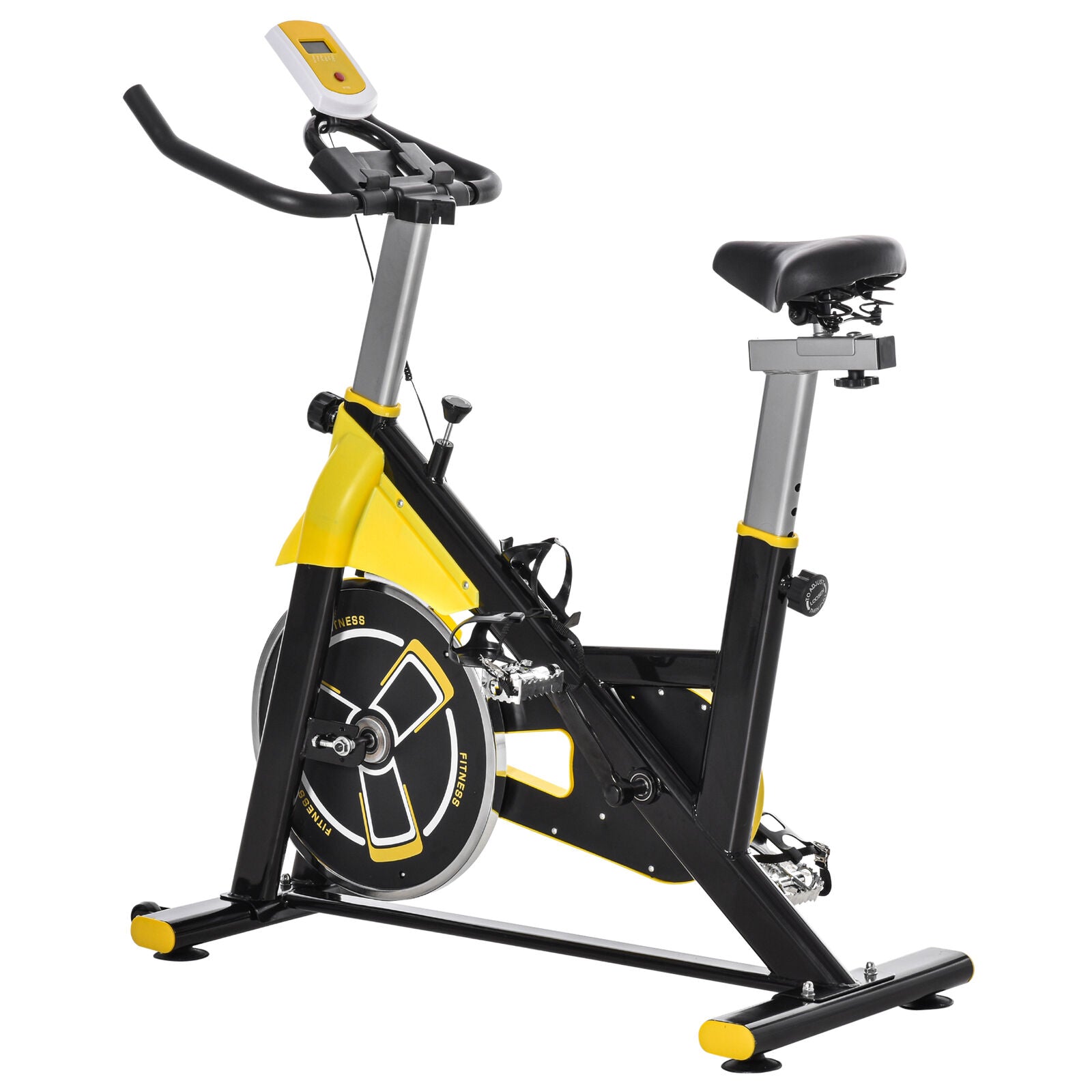 HOMCOM Exercise Bike W/ 6Kg Flywheel Belt Drive, Adjustable Resistance