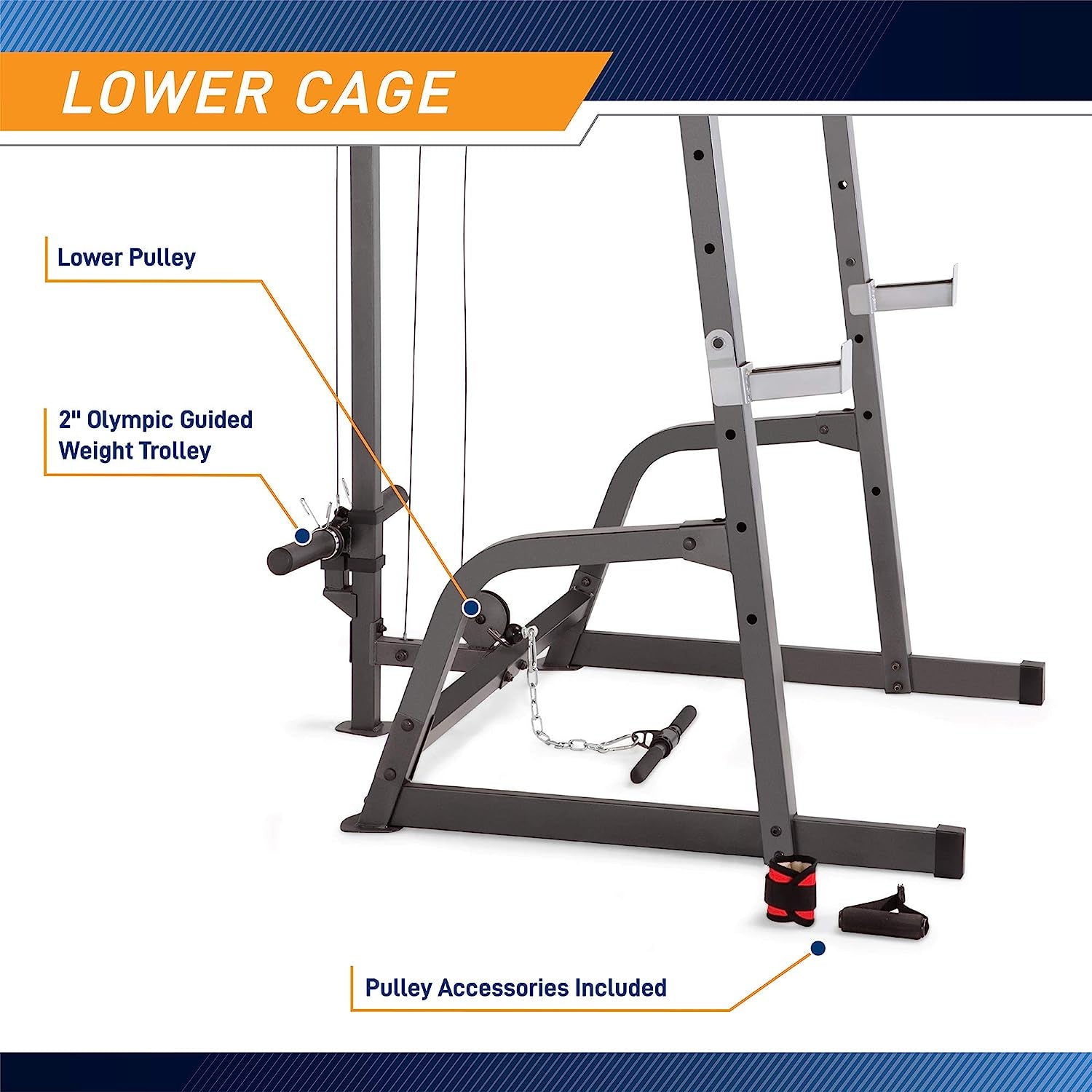 Pro Deluxe Cage System with Weightlifting Bench All-In-One Home Gym Equipment Pm-5108,Black/Silver