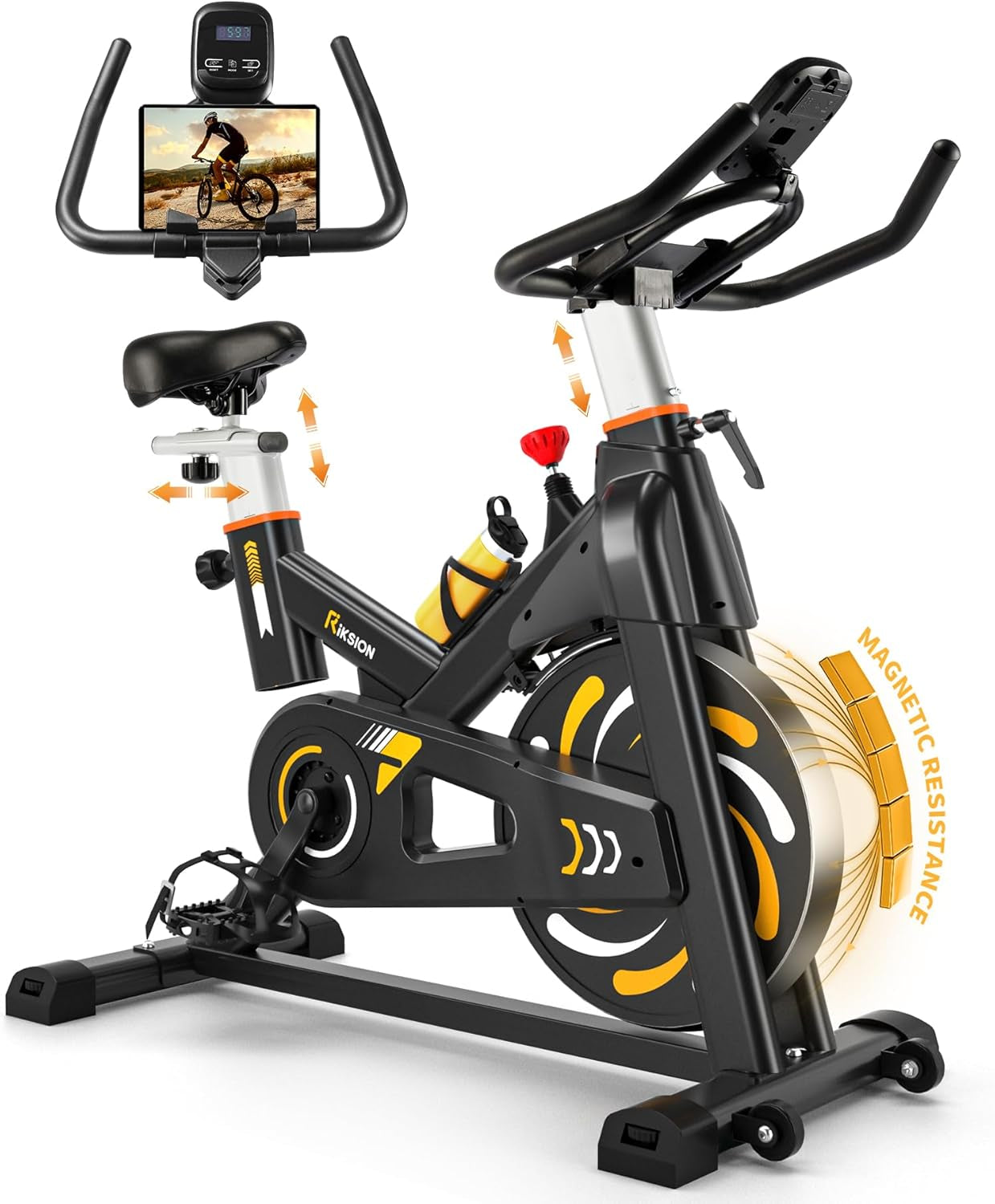 Exercise Bike,  Indoor Cycling Bike/Stationary Bike for Home, Indoor Bike with Silent Belt Drive, Heavy Flywheel and Fully Adjustments for Home Gym Cardio Workout Training