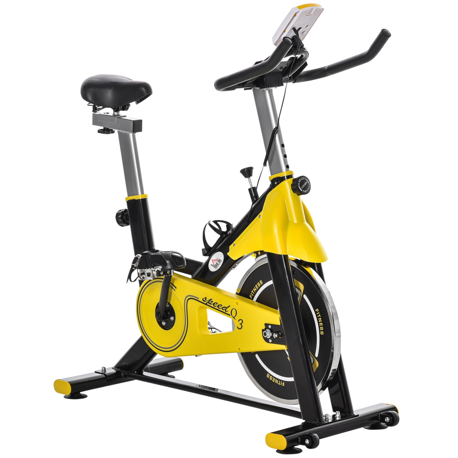 HOMCOM Exercise Bike W/ 6Kg Flywheel Belt Drive, Adjustable Resistance